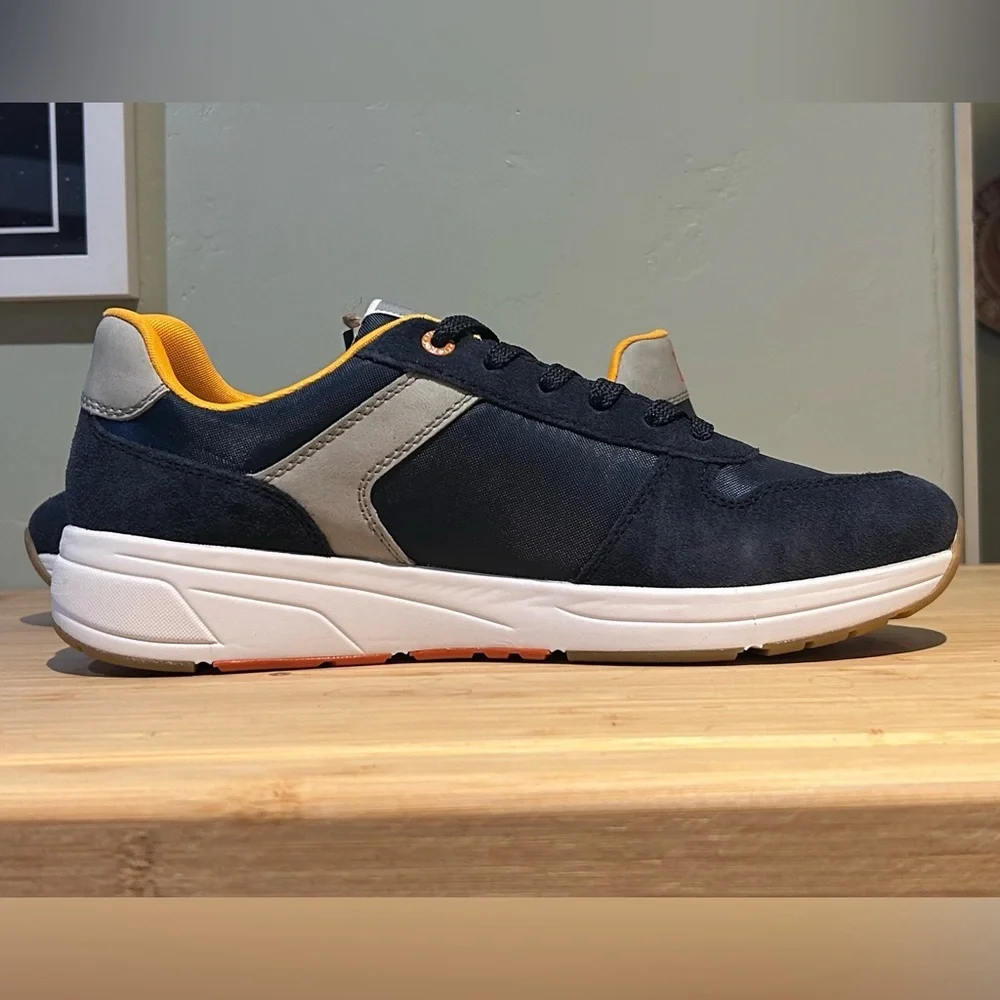 RIEKER Men's Size 12 Blue And Gray Suede Casual Sport Jogger Sneakers